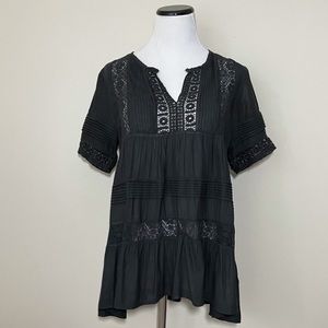 Anthropologie Maeve Tiered Lace Tunic